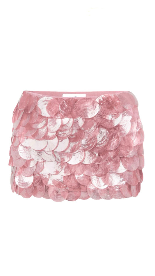 Glazed Sequin Mini Skirt