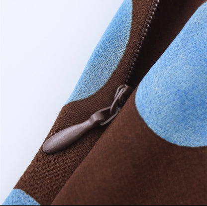 Brown Polka Dot Halter Two-Piece Set