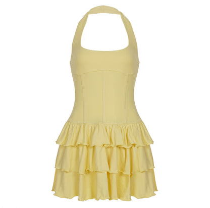 Soleil Tiered Corset Halter Dress