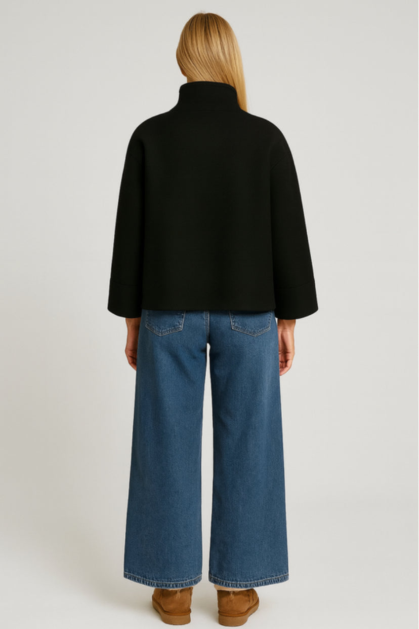 Short Funnel Neck Coat