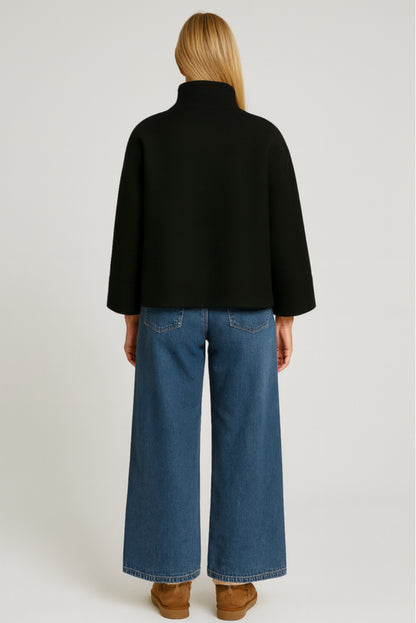 Short Funnel Neck Coat