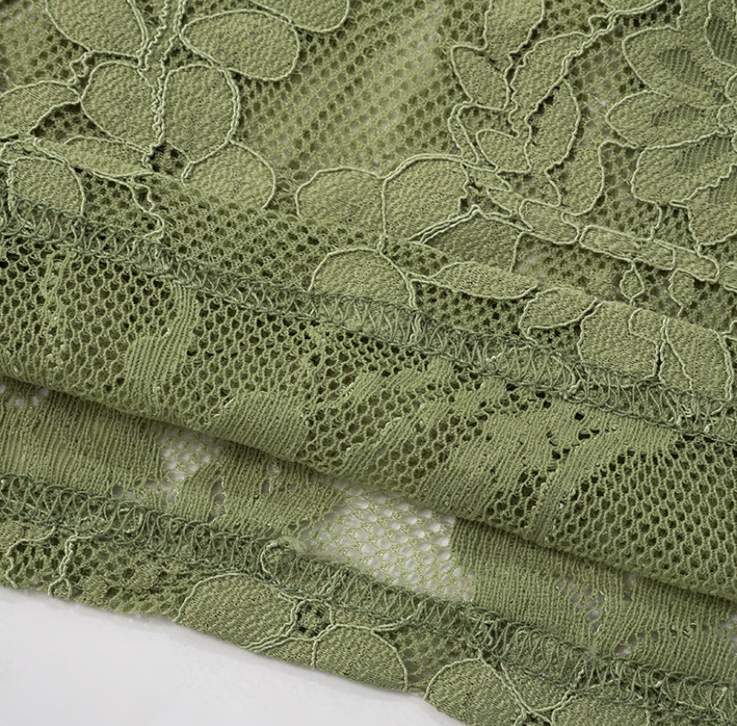 Sheer Lace Cami & Draped Maxi Skirt