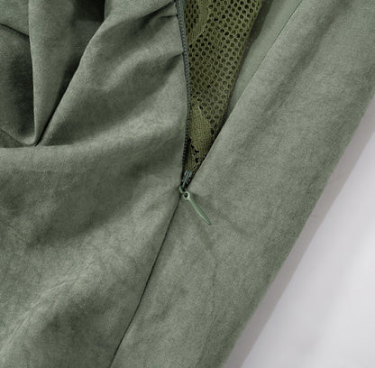 Sheer Lace Cami & Draped Maxi Skirt