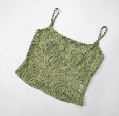 Sheer Lace Cami & Draped Maxi Skirt