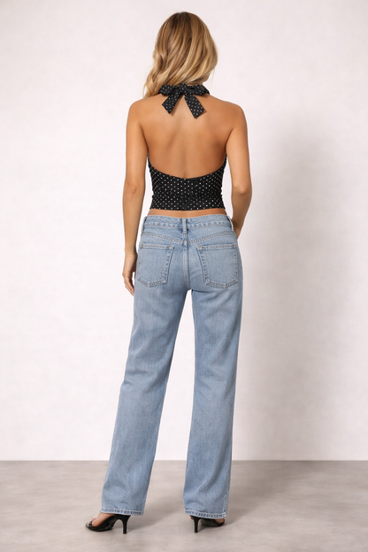 Polka Dot Halter Neck Top