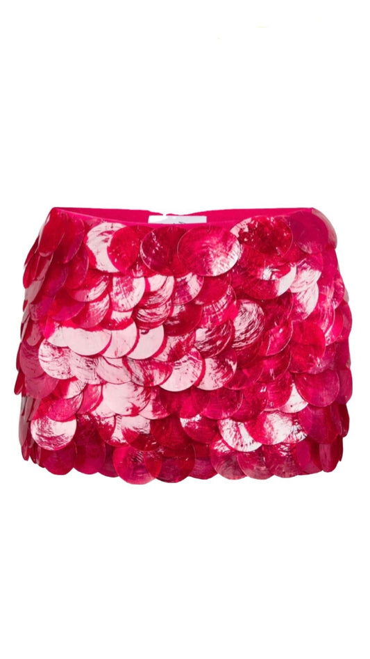 Glazed Sequin Mini Skirt