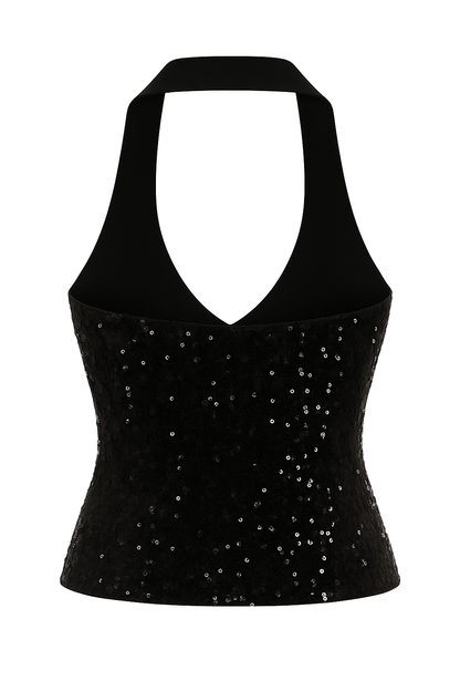 After Dark Halter Sequin Top