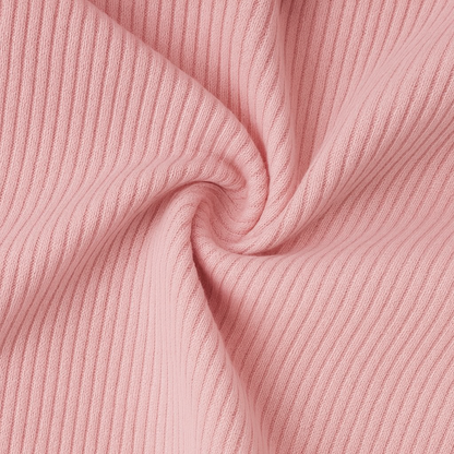 Ribbed Knit Zip-Up Hoodie and Flared Lounge Pants Set