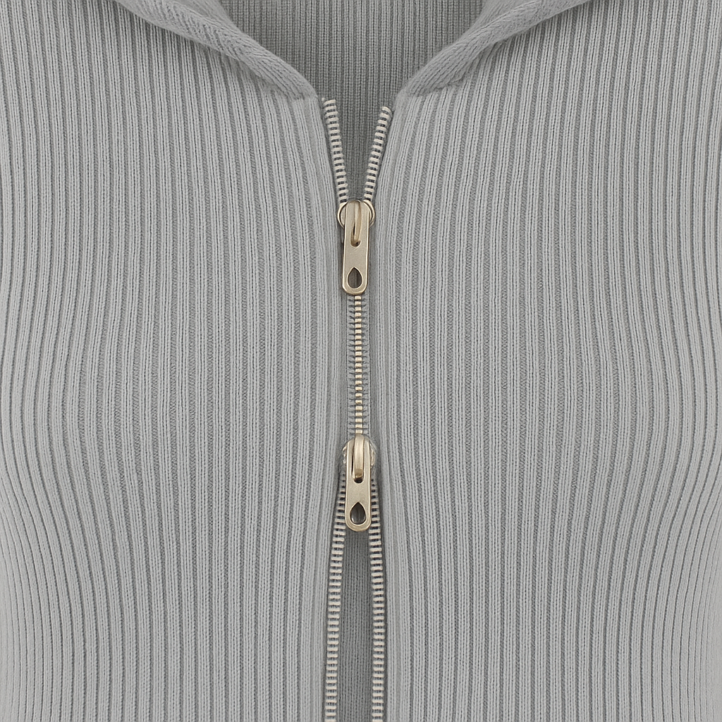 Ribbed Knit Zip-Up Hoodie and Flared Lounge Pants Set